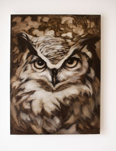 Original Owl Oil Painting
