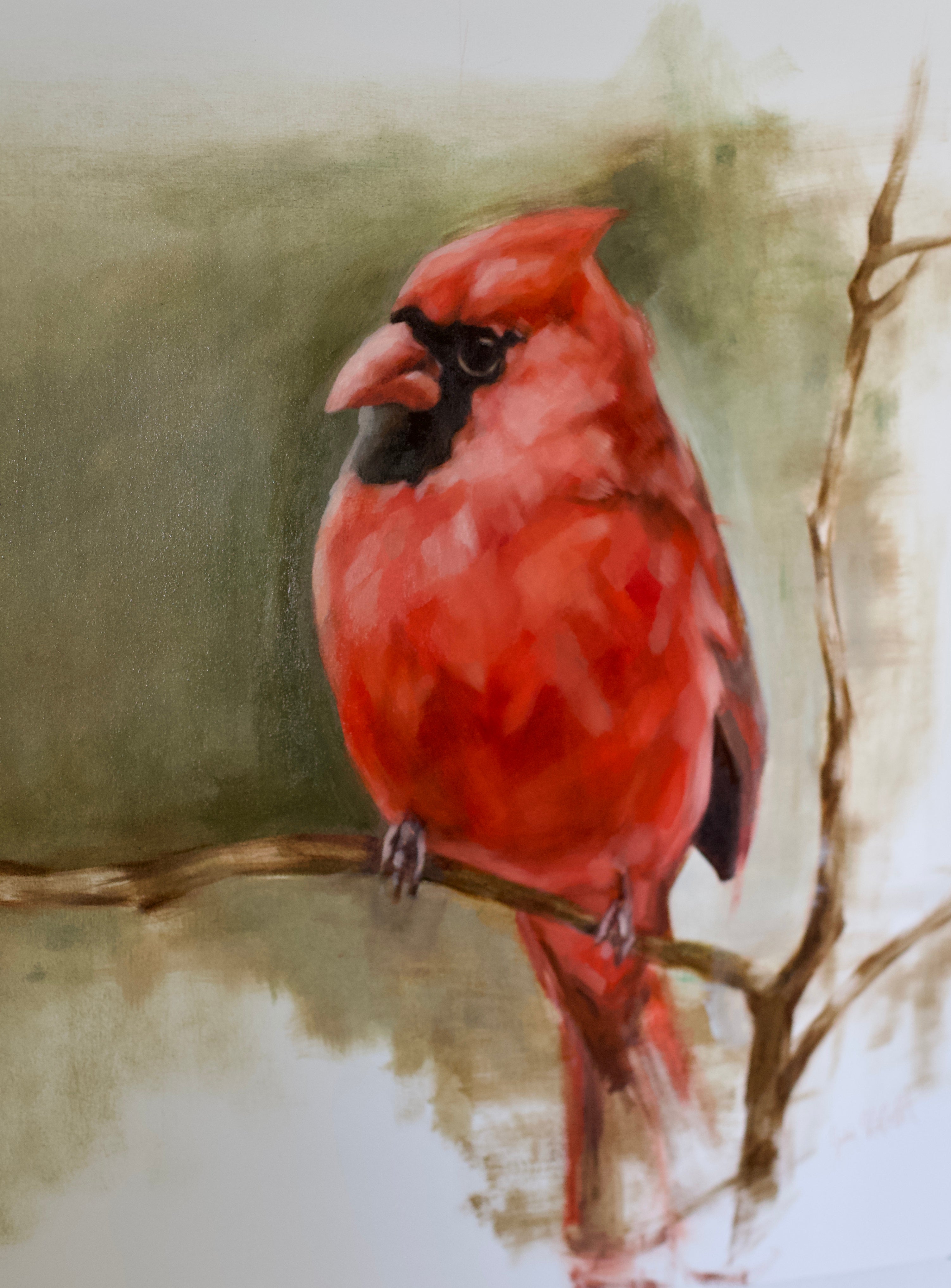 Original Cardinal Oil Painting